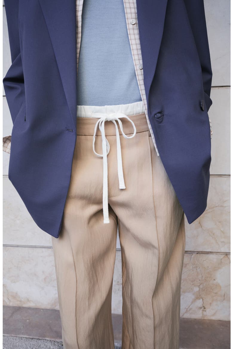 Pleat Front Wide Leg Pants, Alternate, color, BEIGE