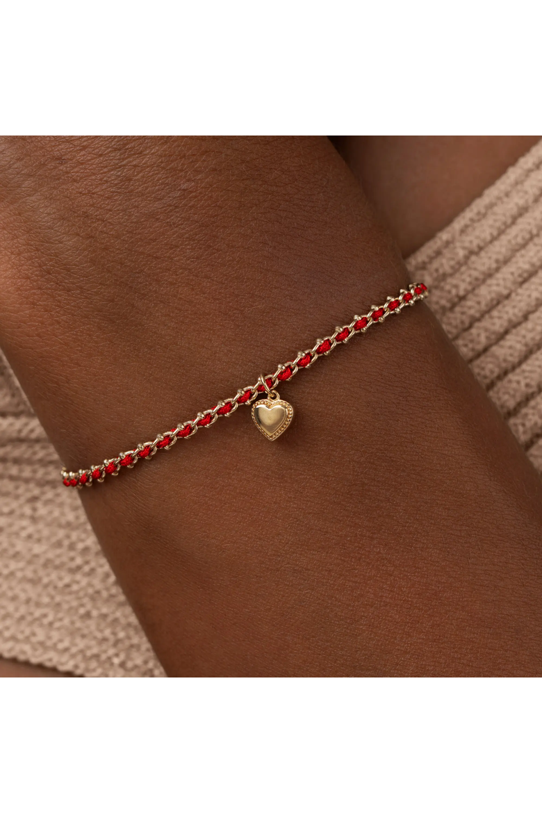 Infinite Love Red String Heart Bracelet, Alternate, color, Red/Gold