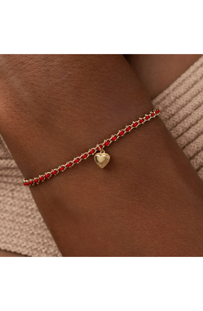 Karma and Luck Infinite Love Red String Heart Bracelet, Alternate, color, Red/Gold