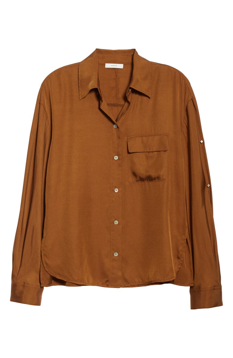 Vince Easy Utility Silk Blend Button-Up Shirt, Alternate, color,