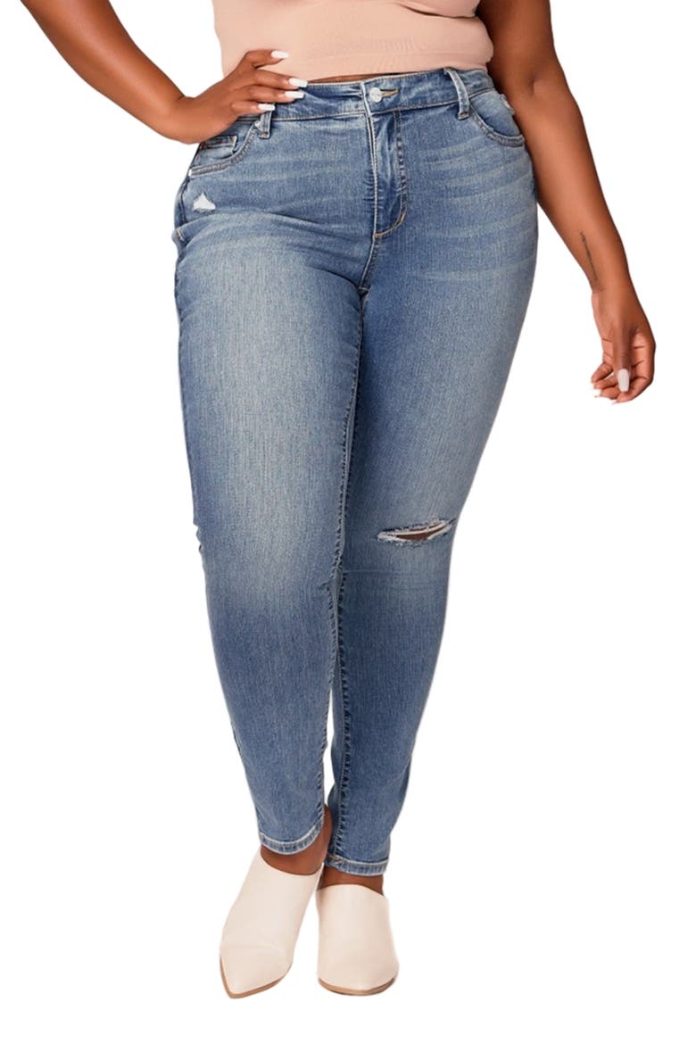 Distressed High Waist Ankle Skinny Jeans, Main, color, SLOANE