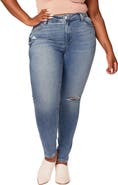 SLINK Jeans Distressed High Waist Ankle Skinny Jeans