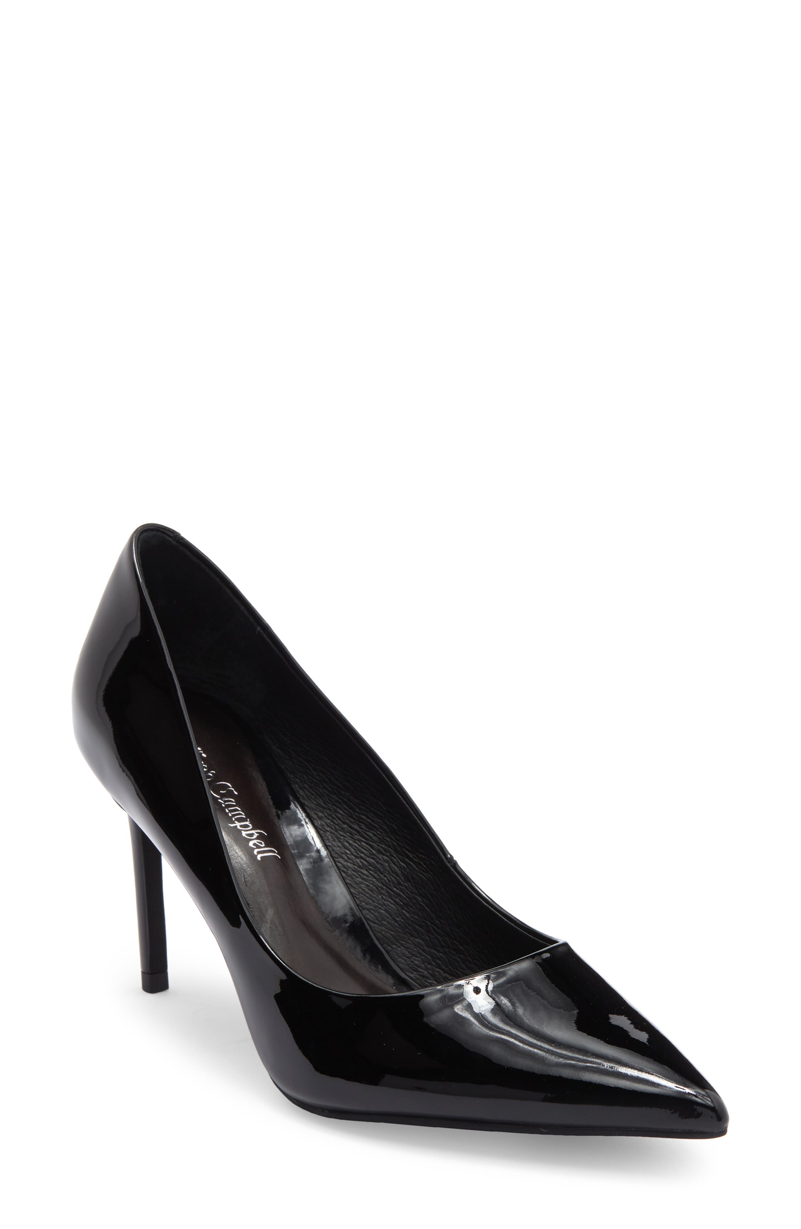 Jeffrey Campbell Nikia Pointed Toe Pump, Main, color, Black Patent