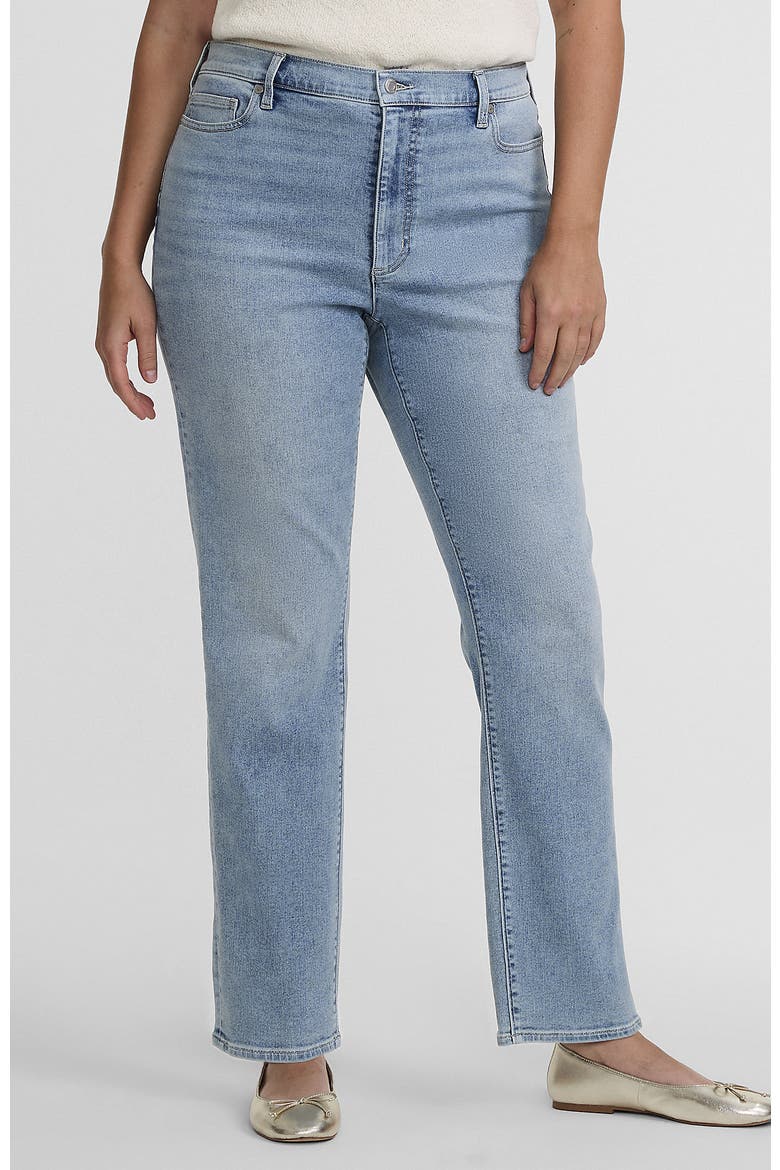 Recover High Rise Straight Leg Blue Jeans, Main, color, Lake Blue Wash