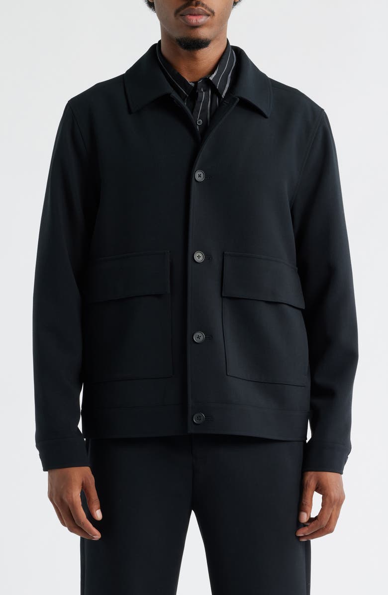 Open Edit Twill Jacket, Alternate, color, Black Caviar