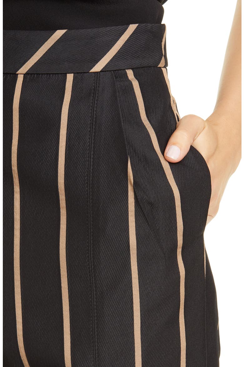 Stripe Crop Trouser, Alternate, color, BLACK/ BEIGE