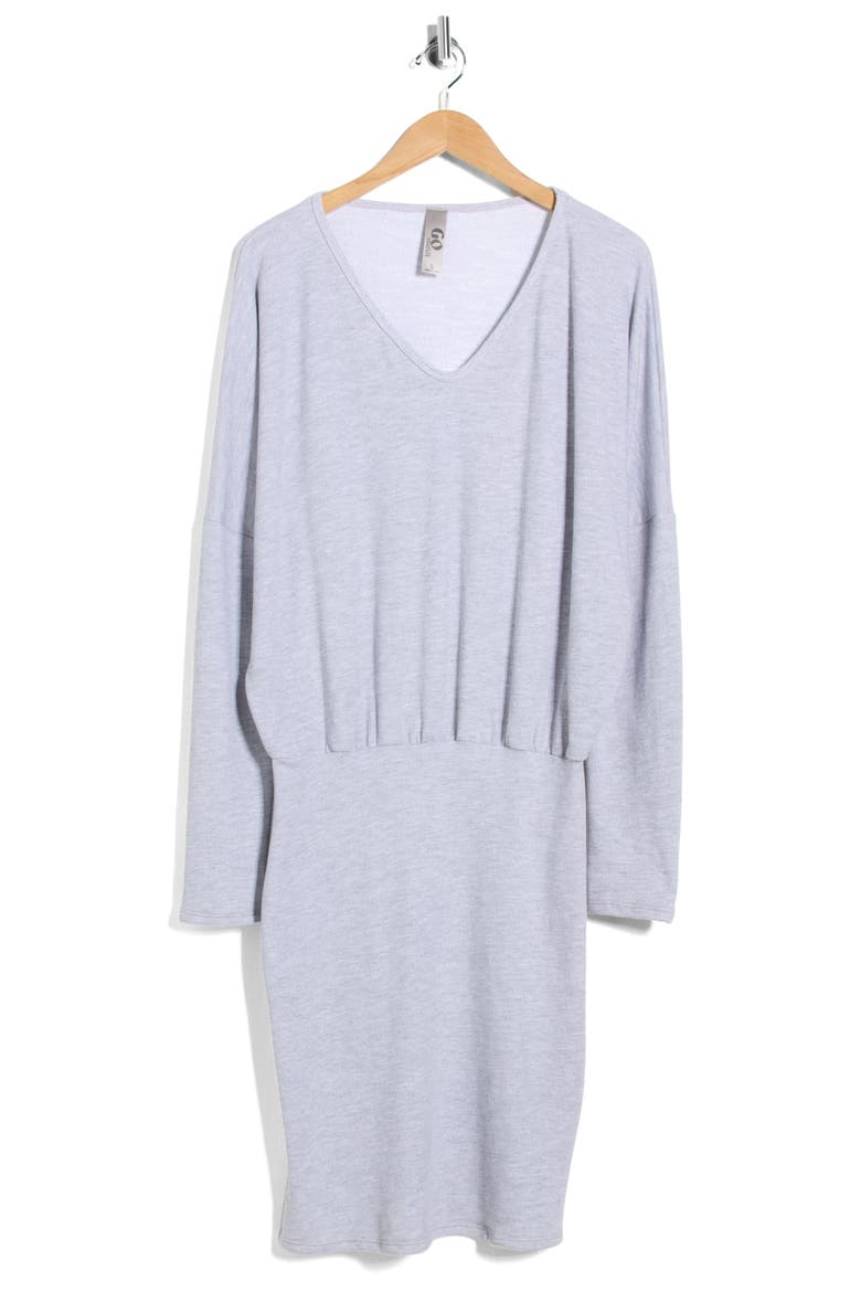Dolman Sleeve Sweater Dress, Main, color, HEATHER GREY