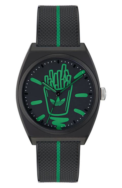 AO Street Project 2 Logo Fries Graphic Resin Strap Watch, 38mm