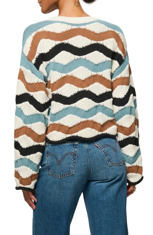 NATION LTD NATION LTD POPPY WAVY STRIPE PIMA COTTON SWEATER 