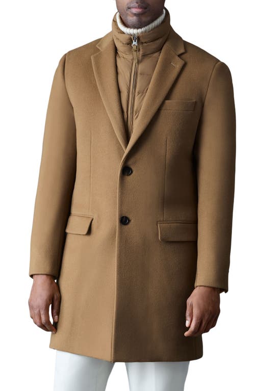 Mackage Skai-slb Virgin Wool Coat With Removable Down Bib In Brown