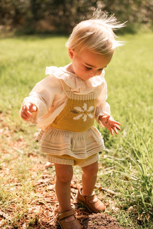 Wild Wawa Daisy Romper In Yellow