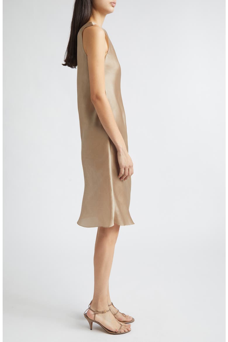 Gala Silk A-Line Dress, Alternate, color, CHAMPAGNE