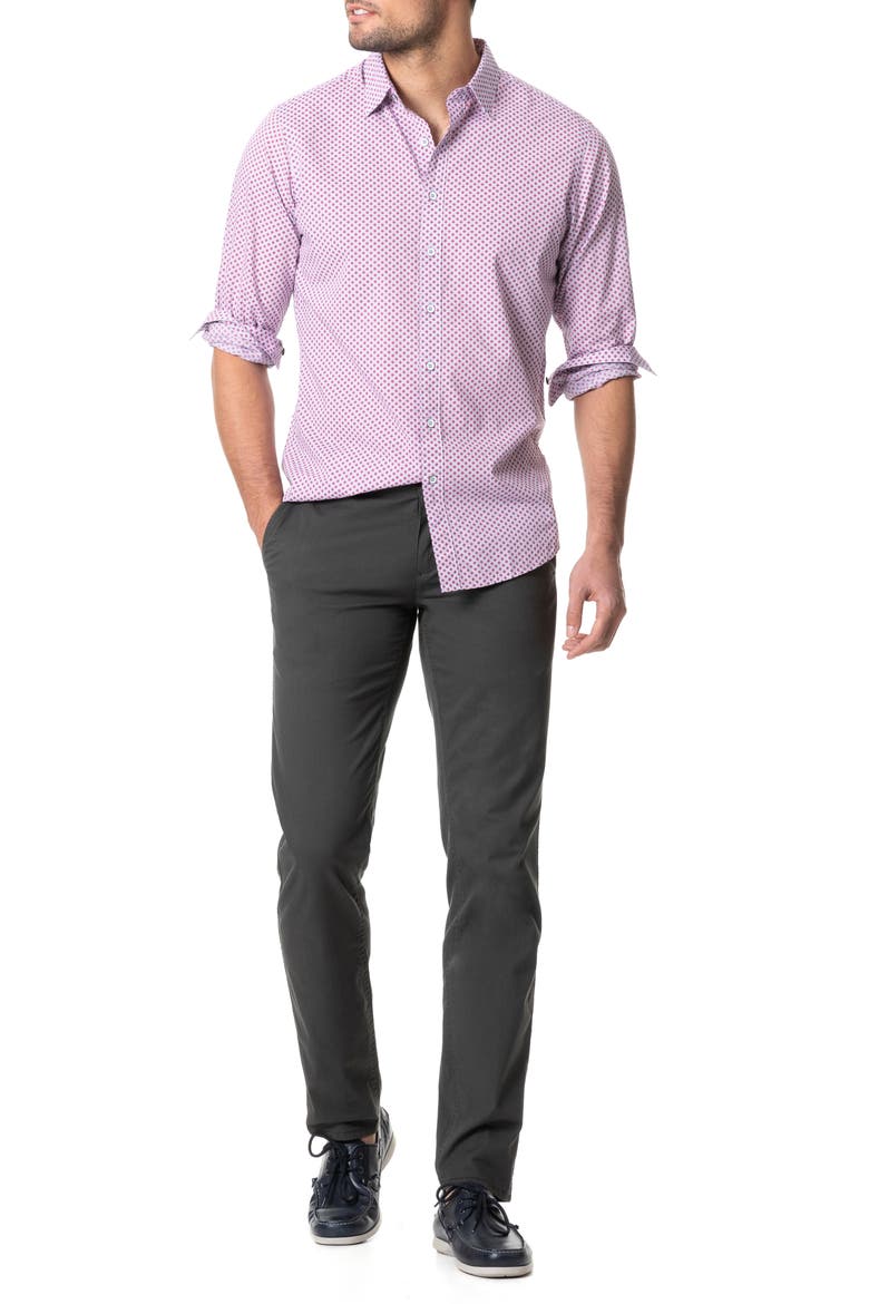 Green Bay Floral Button-Up Shirt, Alternate, color, CORNFLOWER