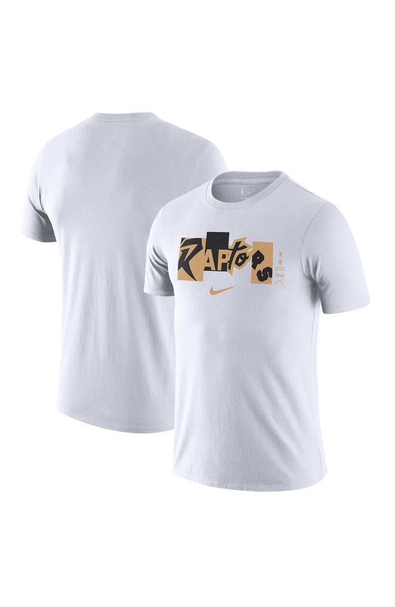 Nike Men's Nike White Toronto Raptors 2021/22 City Edition Essential Wordmark Collage T-Shirt, Main, color,