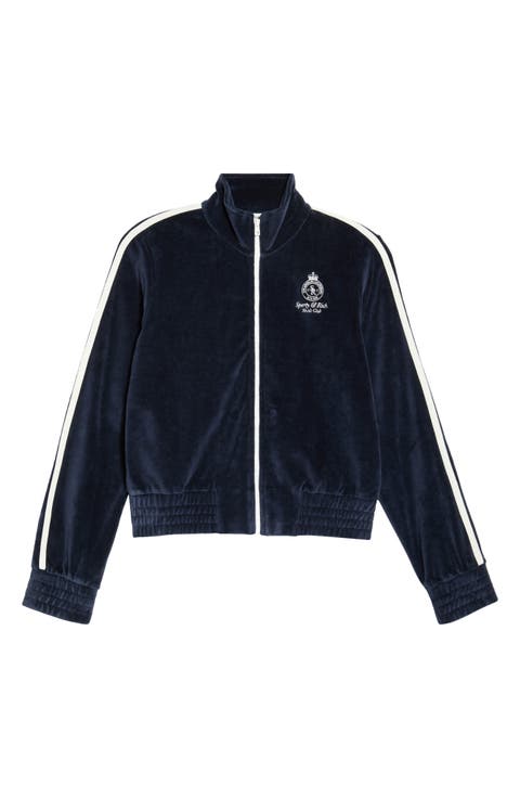 Elio Crown Tennis Cotton Velour Track Jacket