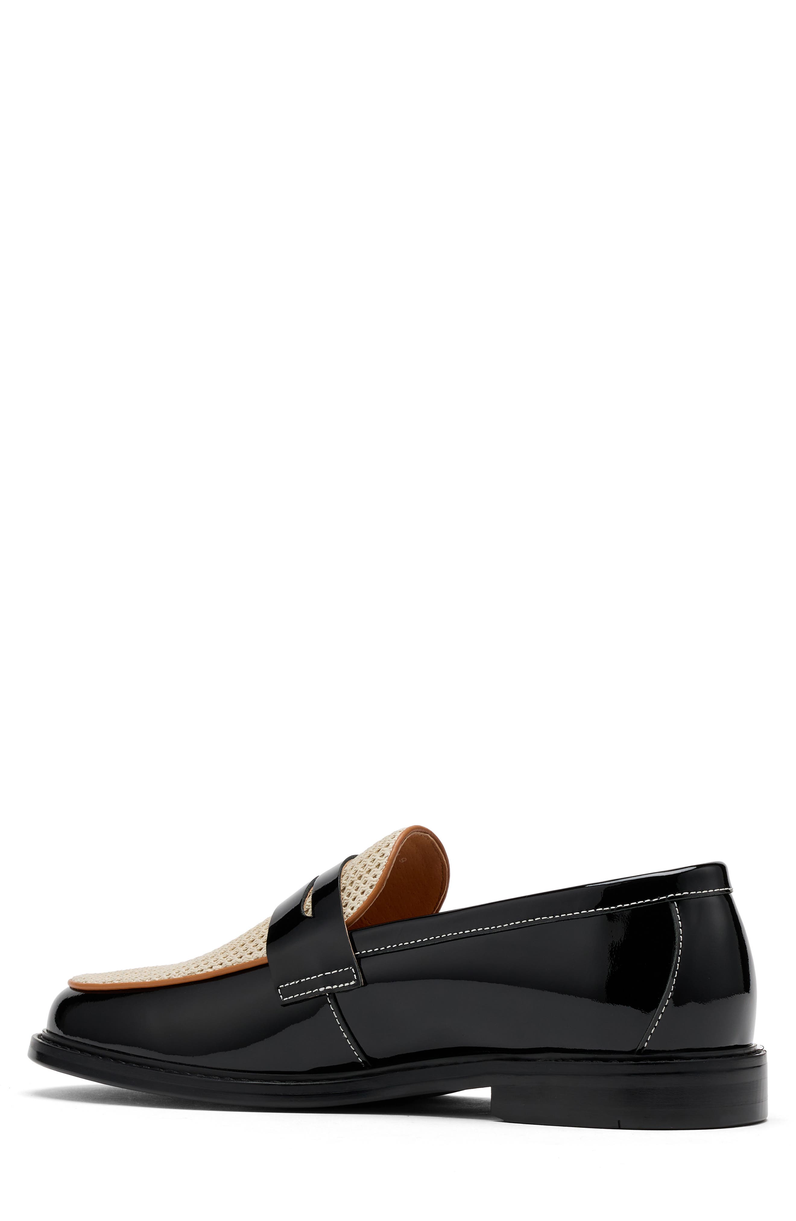 MARC NOLAN Calum Mesh Penny Loafer, Alternate, color, Black/ White
