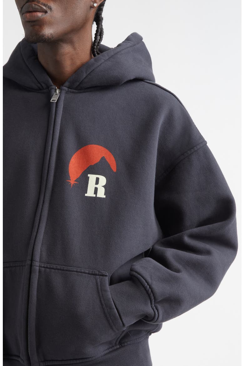 Moonlight Logo Full Zip Fleece Graphic Hoodie, Alternate, color, VINTAGE BLACK/ RED /YELLOW
