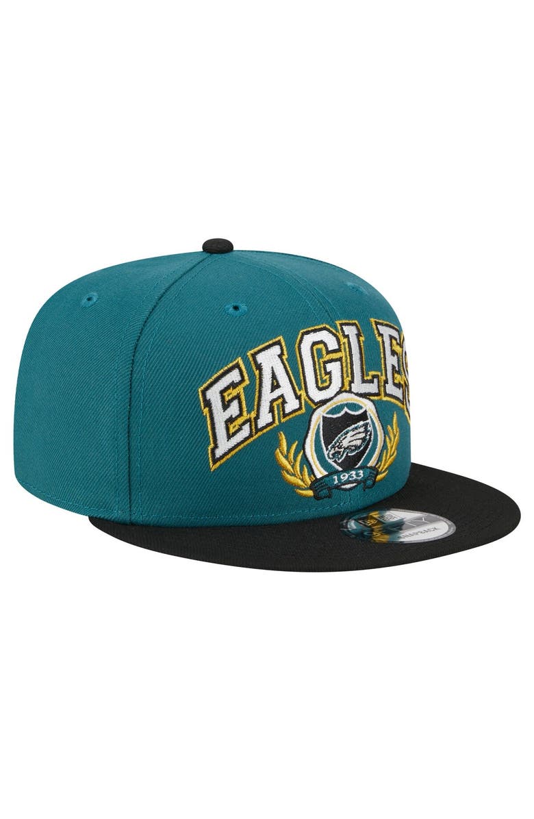 New Era Men's New Era Midnight Green/Black Philadelphia Eagles Team Establish 9FIFTY Snapback Hat, Alternate, color, Green