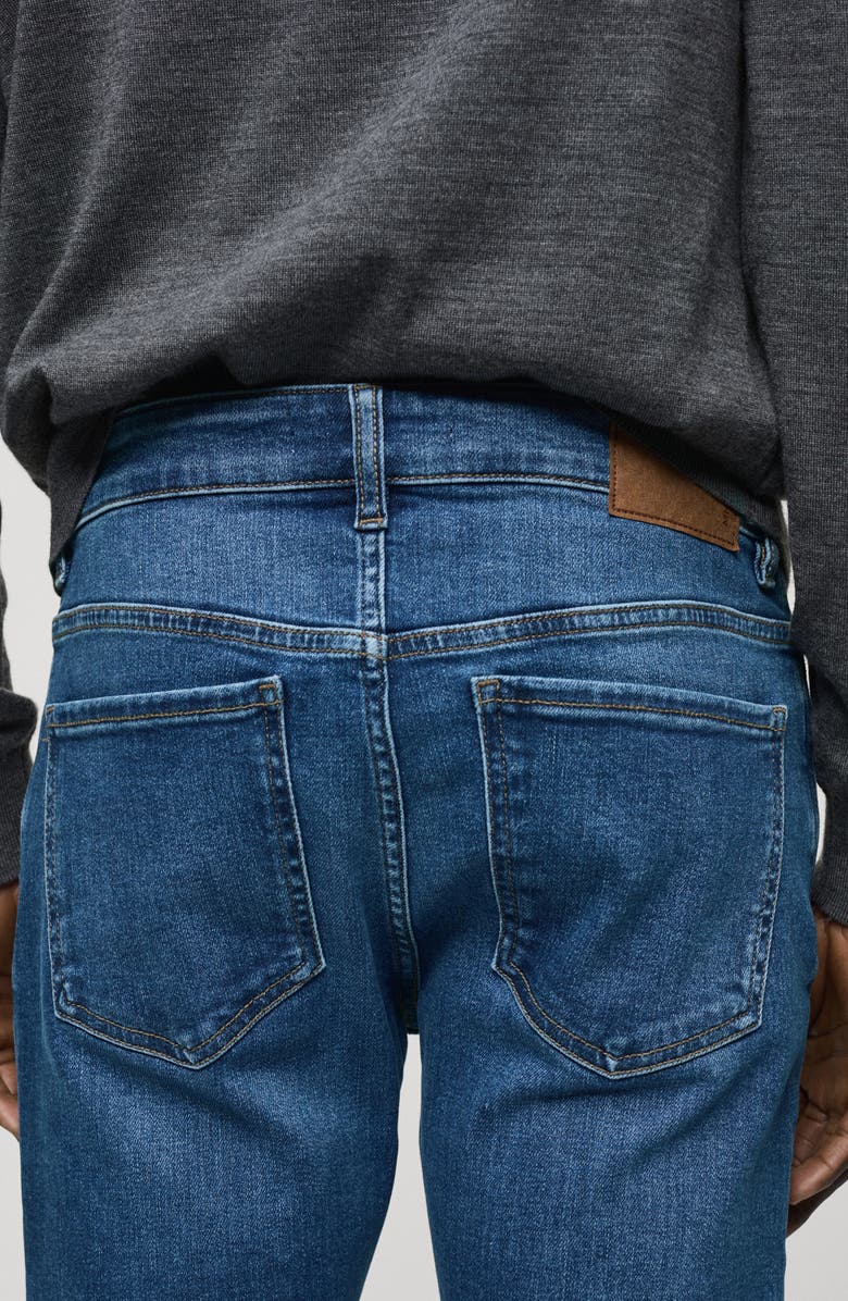 MANGO Jude Skinny Fit Stretch Denim Jeans, Alternate, color, Dark Blue