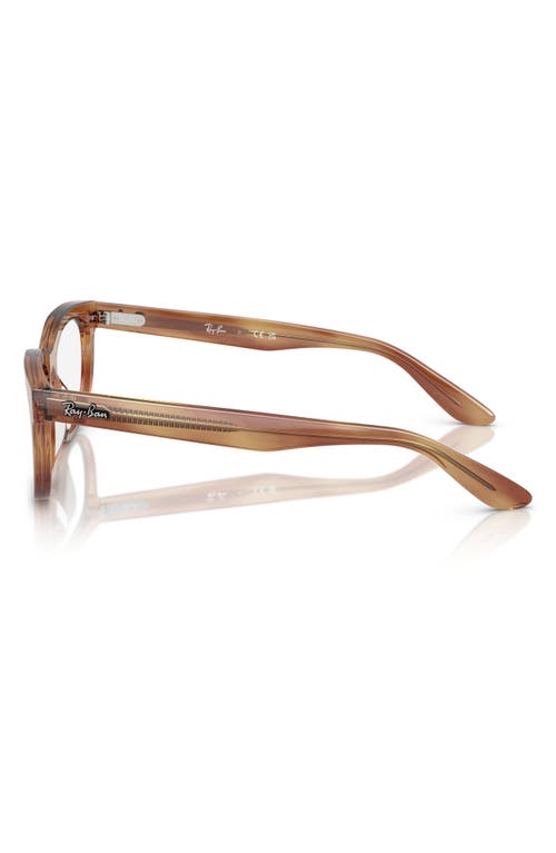 Ray Ban Ray-ban Pillow 56mm Oval Optical Glasses In Striped Brown