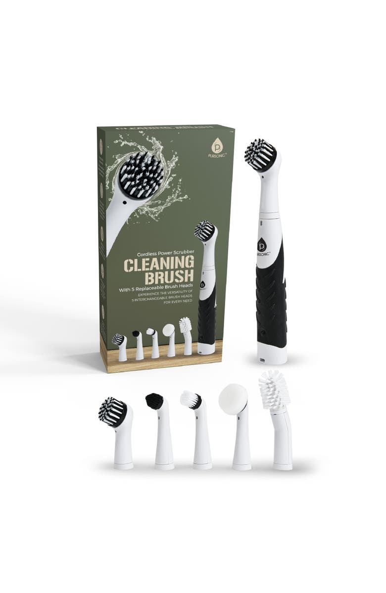 PURSONIC Cordless Power Scrubber Cleaning Brush Power and Precision for Sparkling Clean, Main, color, White