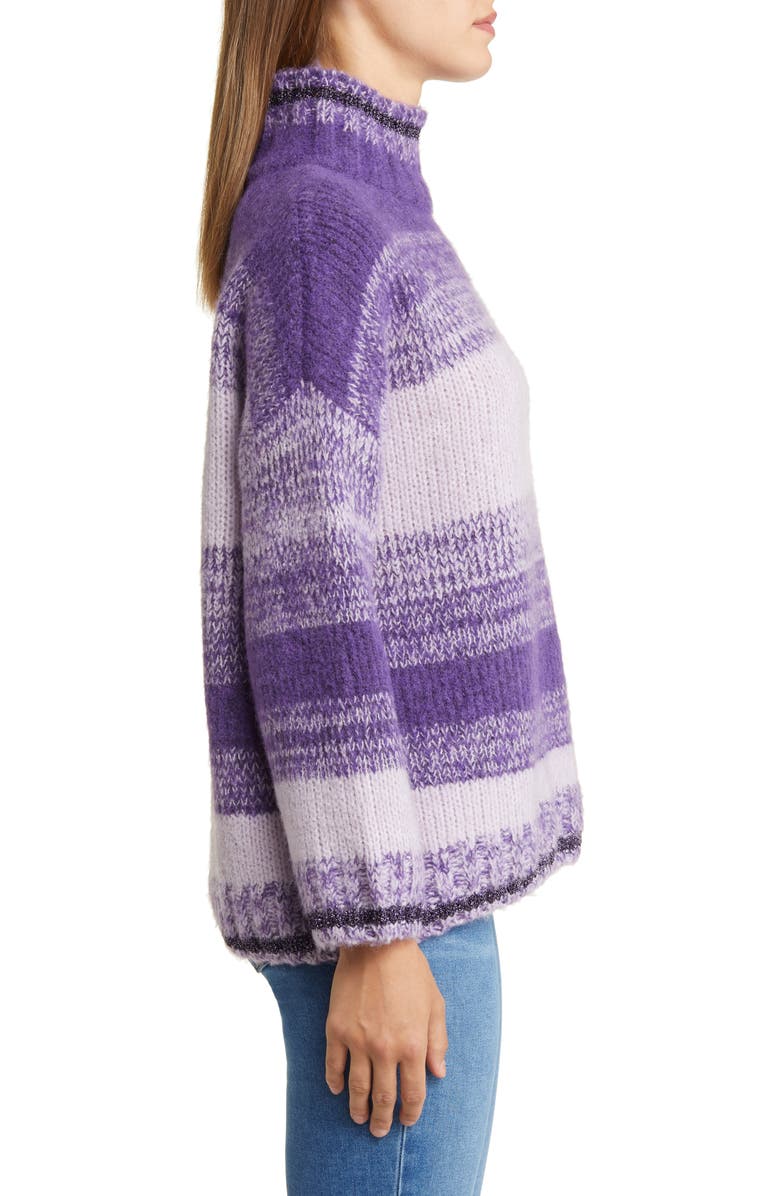 Wit & Wisdom Ombré Stripe Turtleneck Sweater, Alternate, color, Mocha Multi