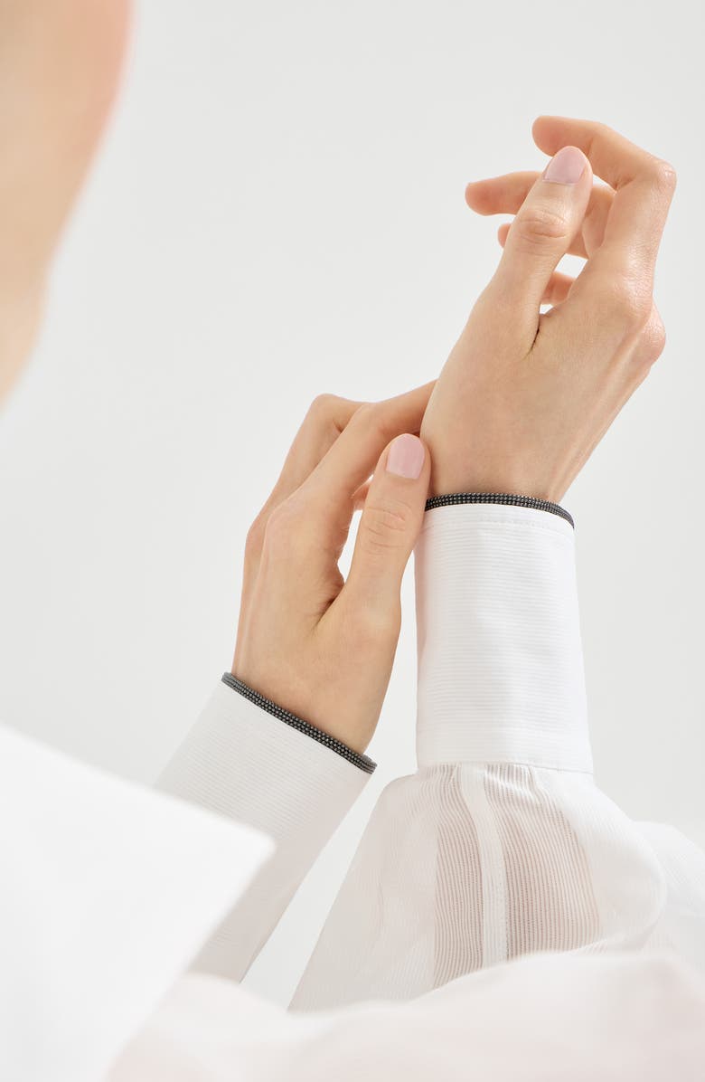 Brunello Cucinelli Striped organza shirt, Alternate, color, White