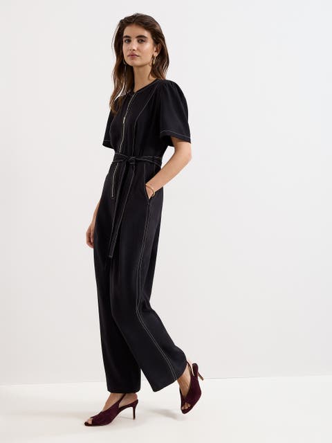 Alix Contrast Stitch Zip Jumpsuit