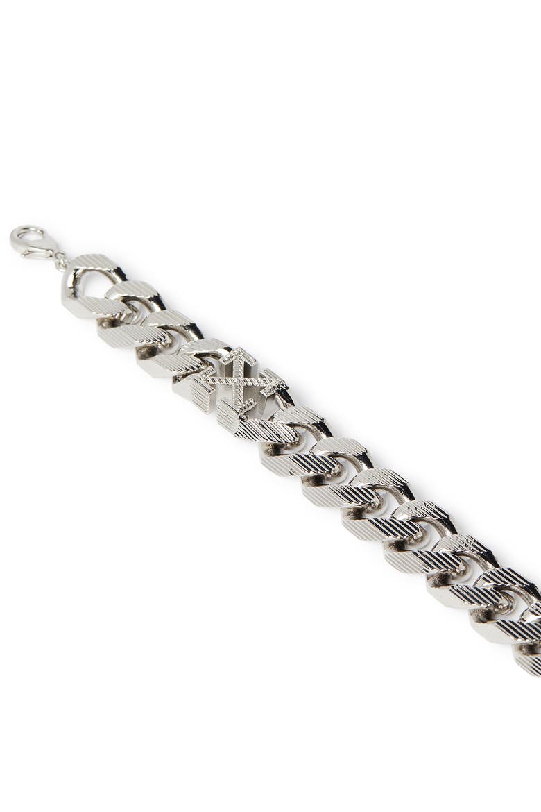 Men's Arrow Chain Textured Bracelet, Alternate, color, Silver