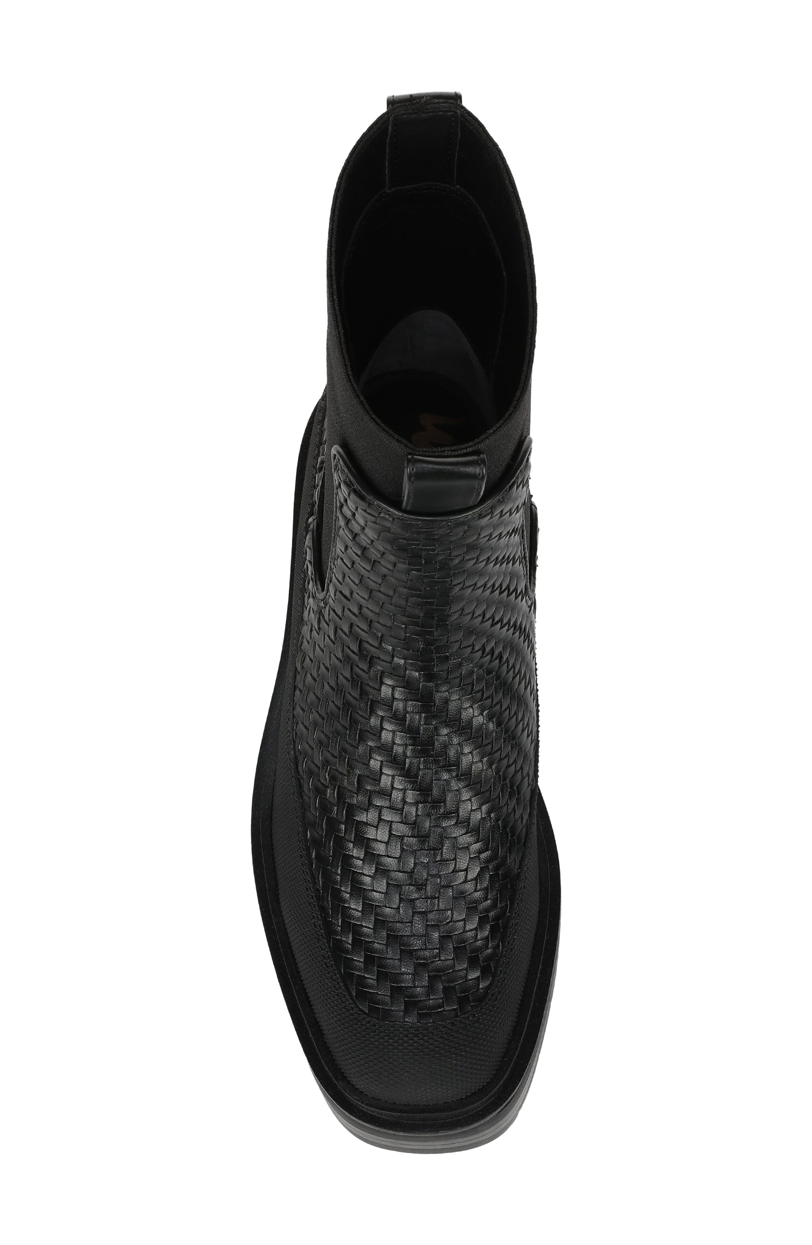 Linn Weave Chelsea Boot, Alternate, color, BLACK