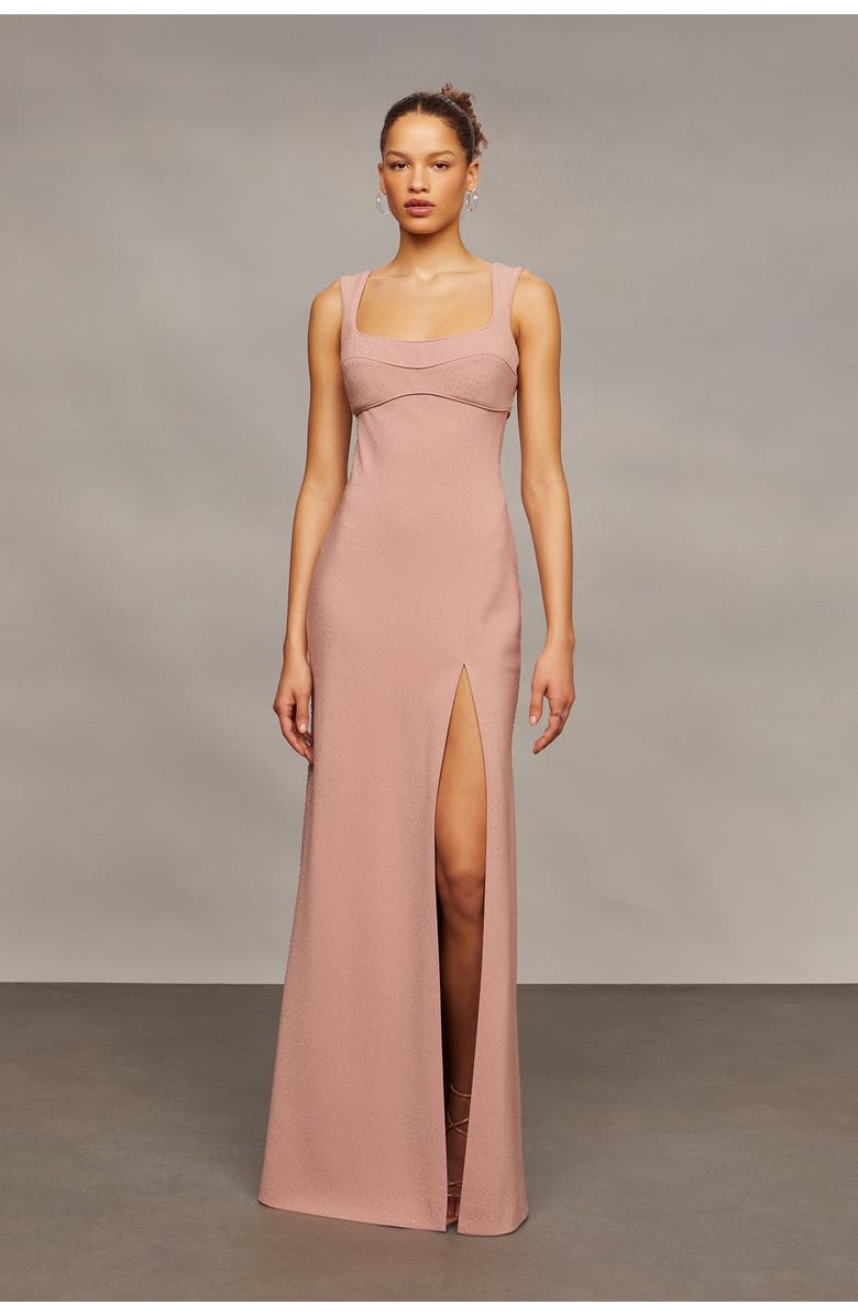 AMUR Venice Maxi Dress, Alternate, color, Taupe Bloom