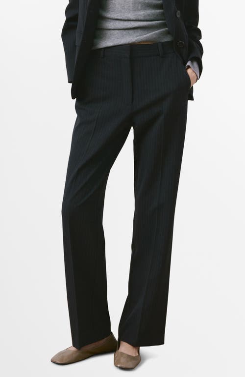 Mango Straight Leg Pants In Black