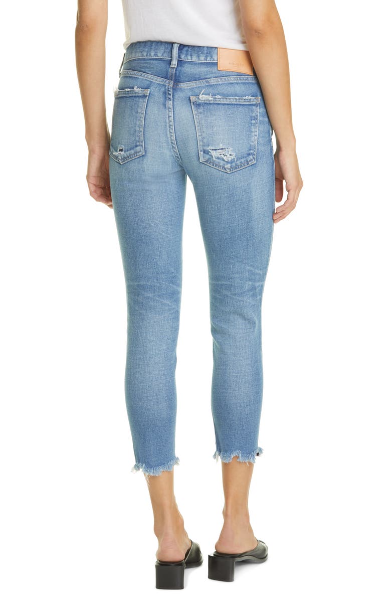 MOUSSY Diana Distressed Frayed Hem Skinny Jeans, Alternate, color, Light Blue