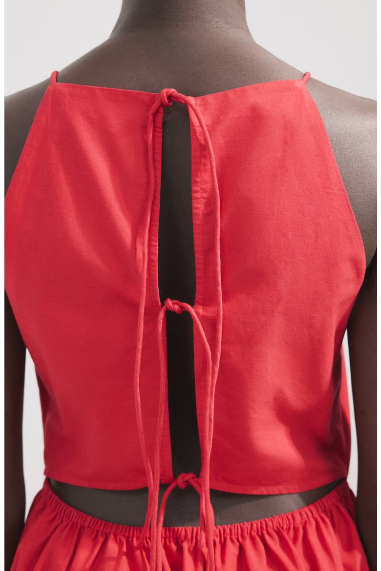 Embroidered Detail Cotton Dress, Alternate, color, RED