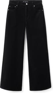 MANGO Wide Leg Velvet Jeans