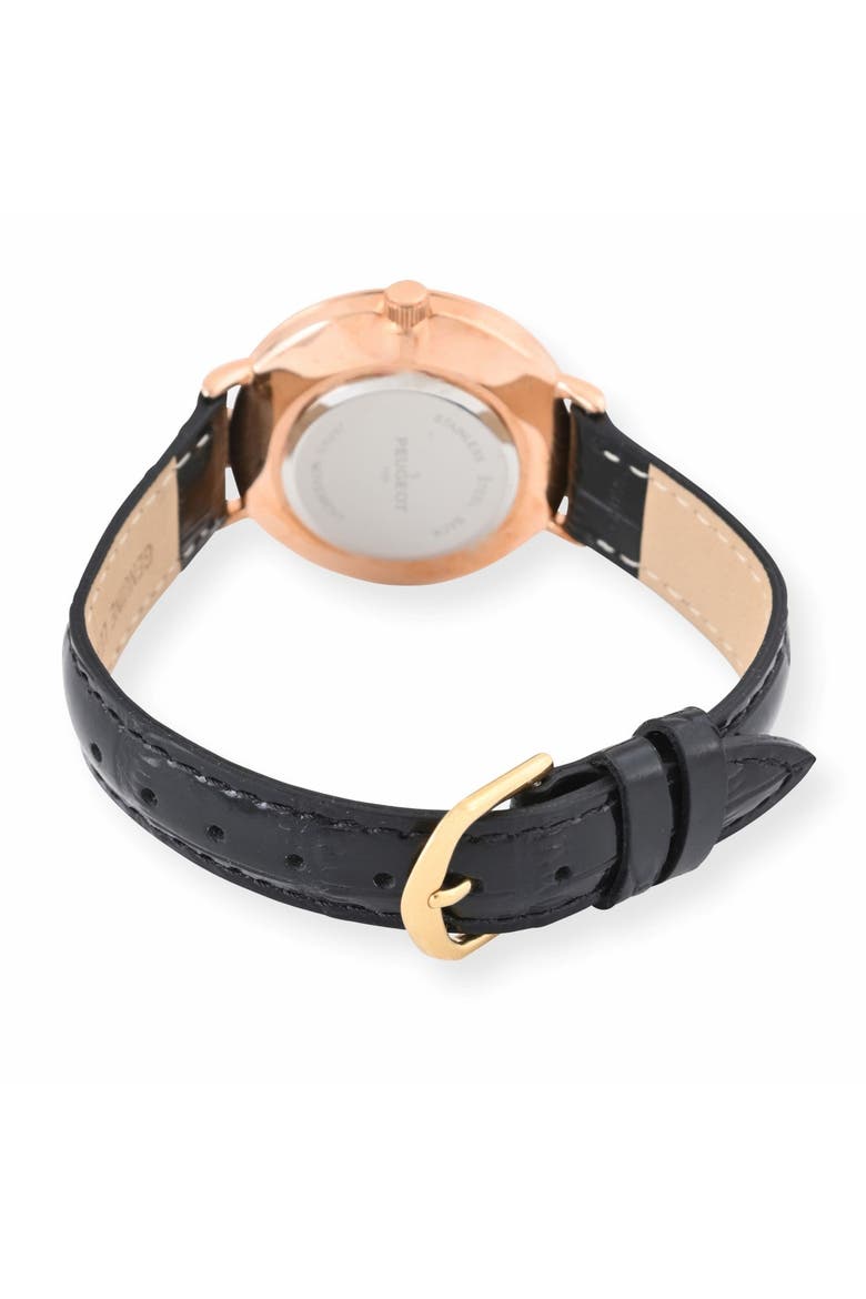 Minimalist Round Leather Watch- 30MM, Alternate, color, Grey