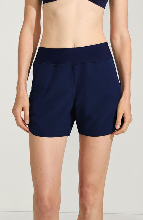 5" Quick Dry Elastic Waist Board Shorts Swim Cover-up Shorts with Panty