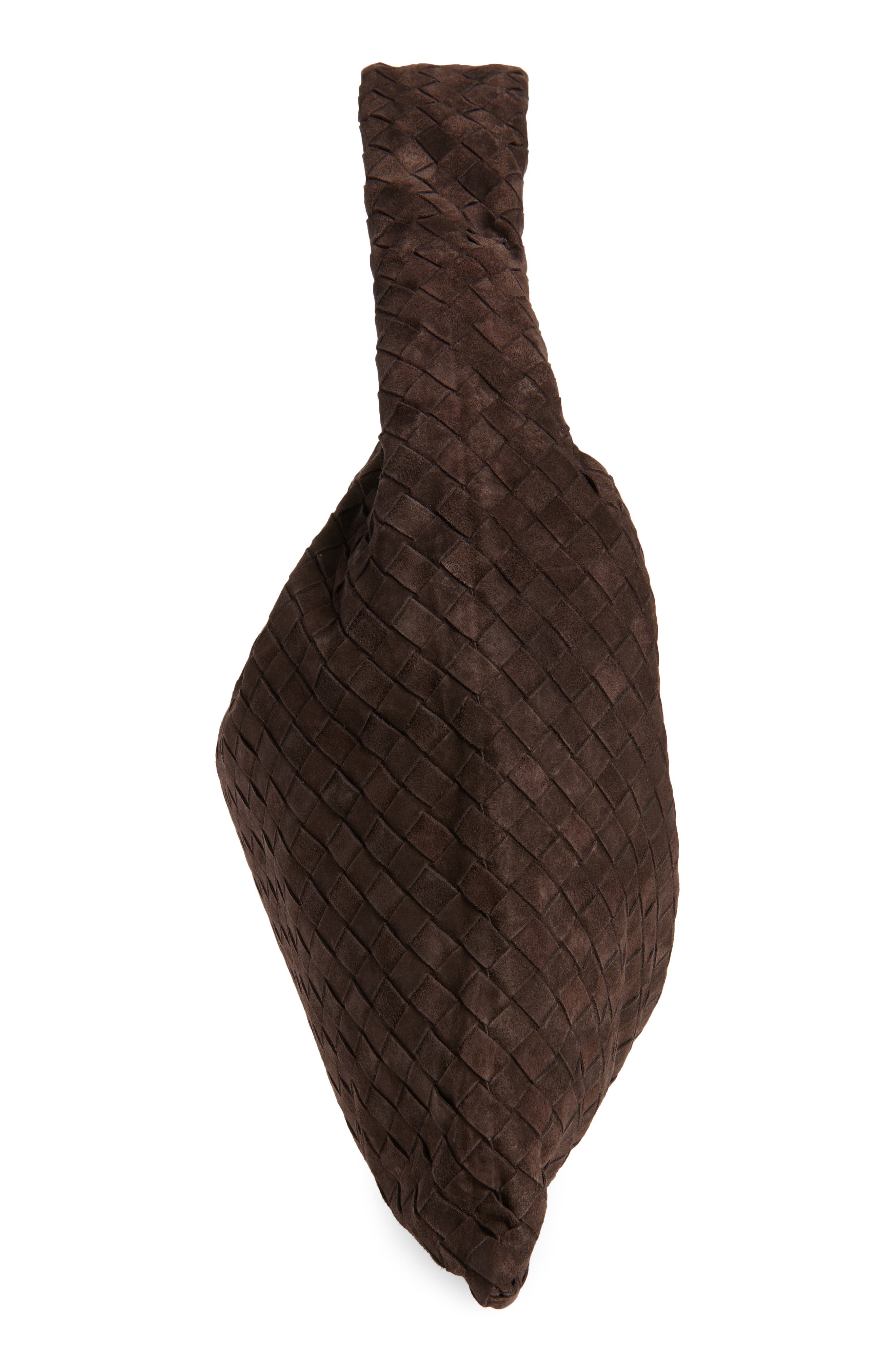 Bottega Veneta Large Hop Intrecciato Suede Hobo Bag, Alternate, color, 2190 Fondant-M Brass