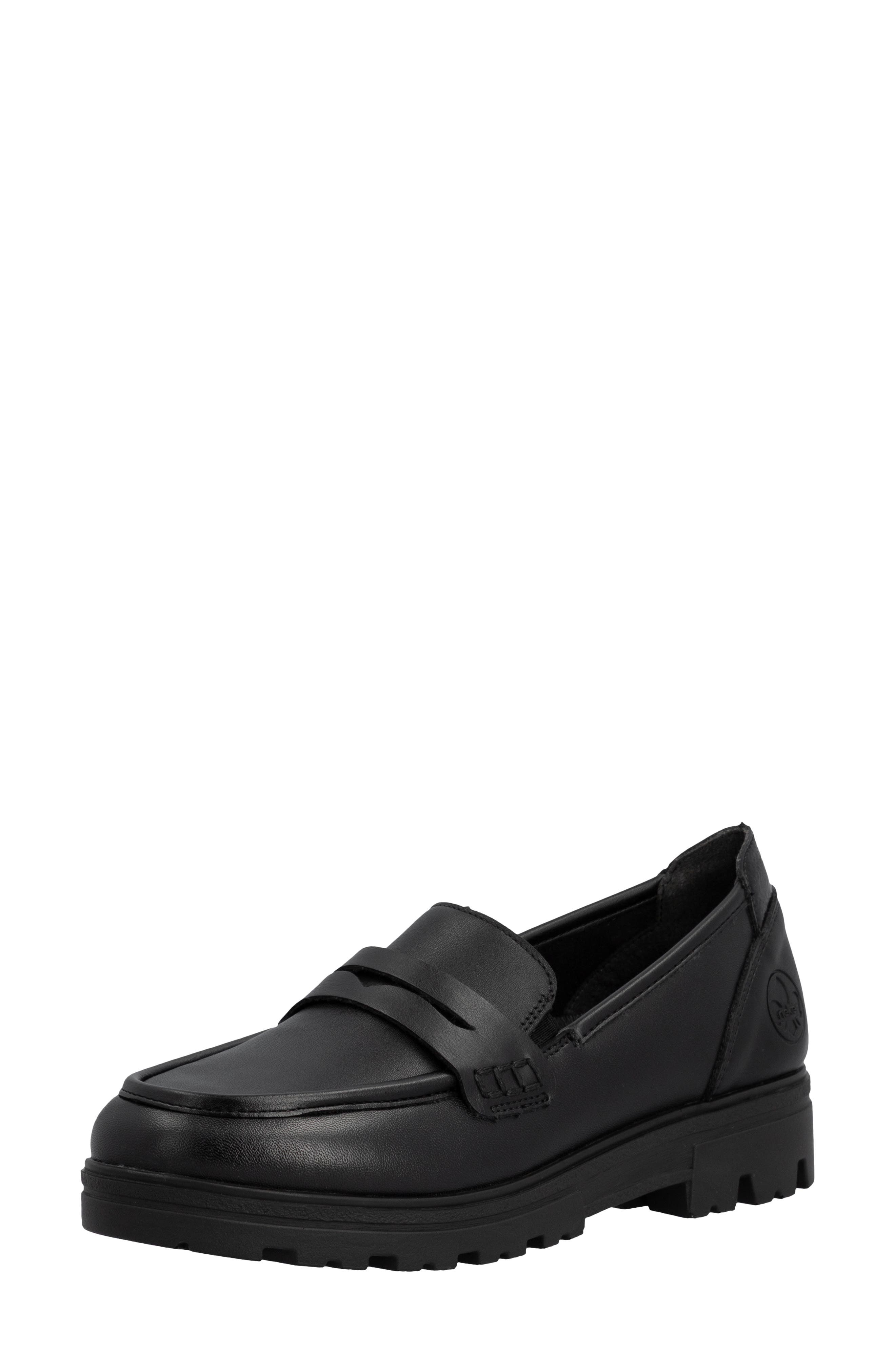 Nadja 50 Faux Leather Loafer, Main, color, BLACK/ BLACK/ BLACK