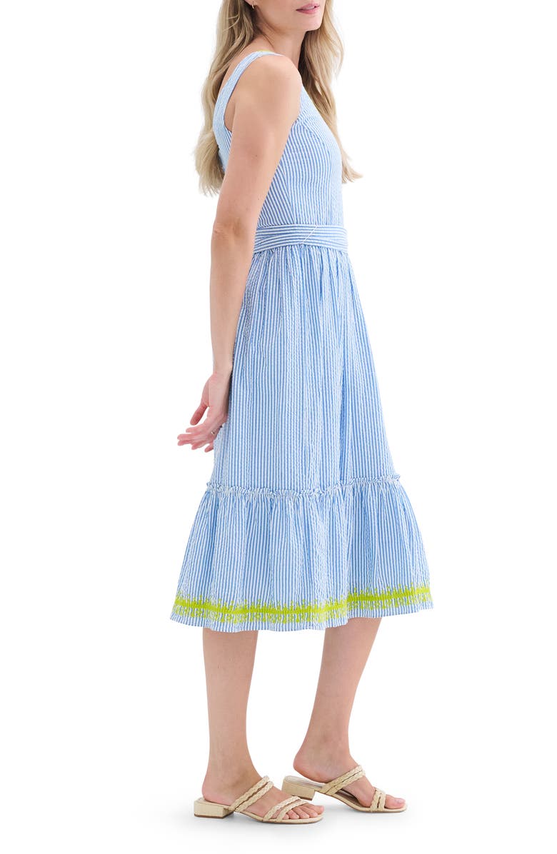 Hatley Sydney Stripe Cotton Seersucker Midi Dress, Alternate, color, 