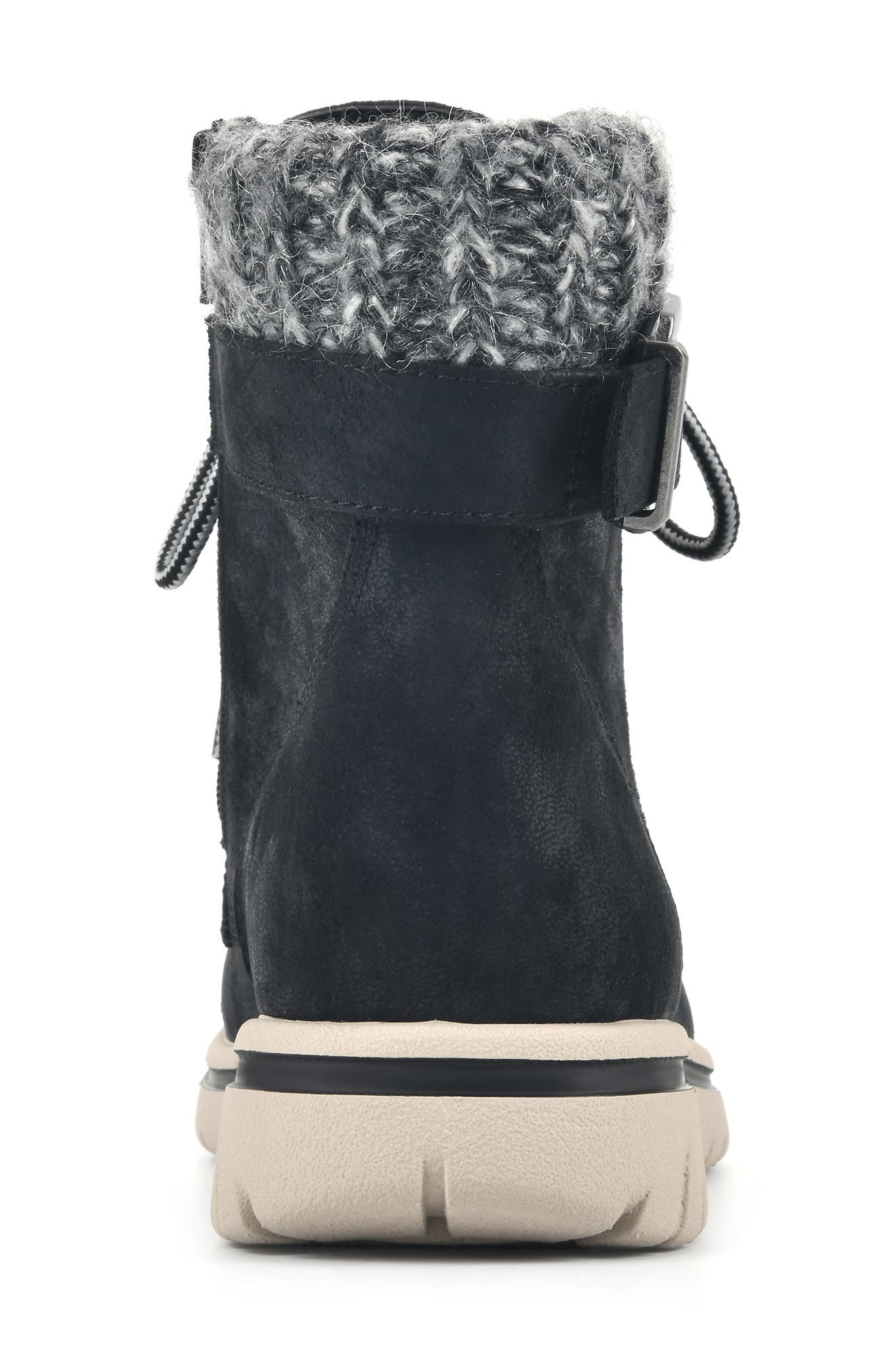 CLIFFS BY WHITE MOUNTAIN Hearty Knit Collar Lace-Up Boot, Alternate, color, Black/ Fabric/ Sweater