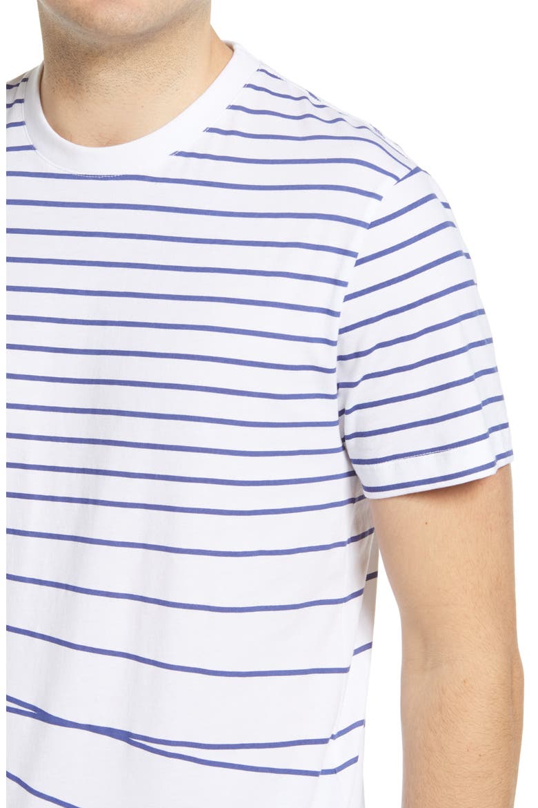 Warped Breton Stripe Men's T-Shirt, Alternate, color, LINEN WHITE