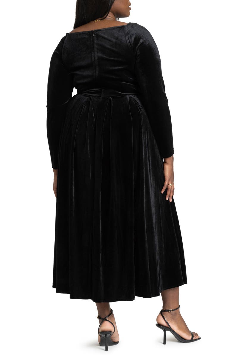 ELOQUII Long Sleeve Velvet Dress, Alternate, color, 