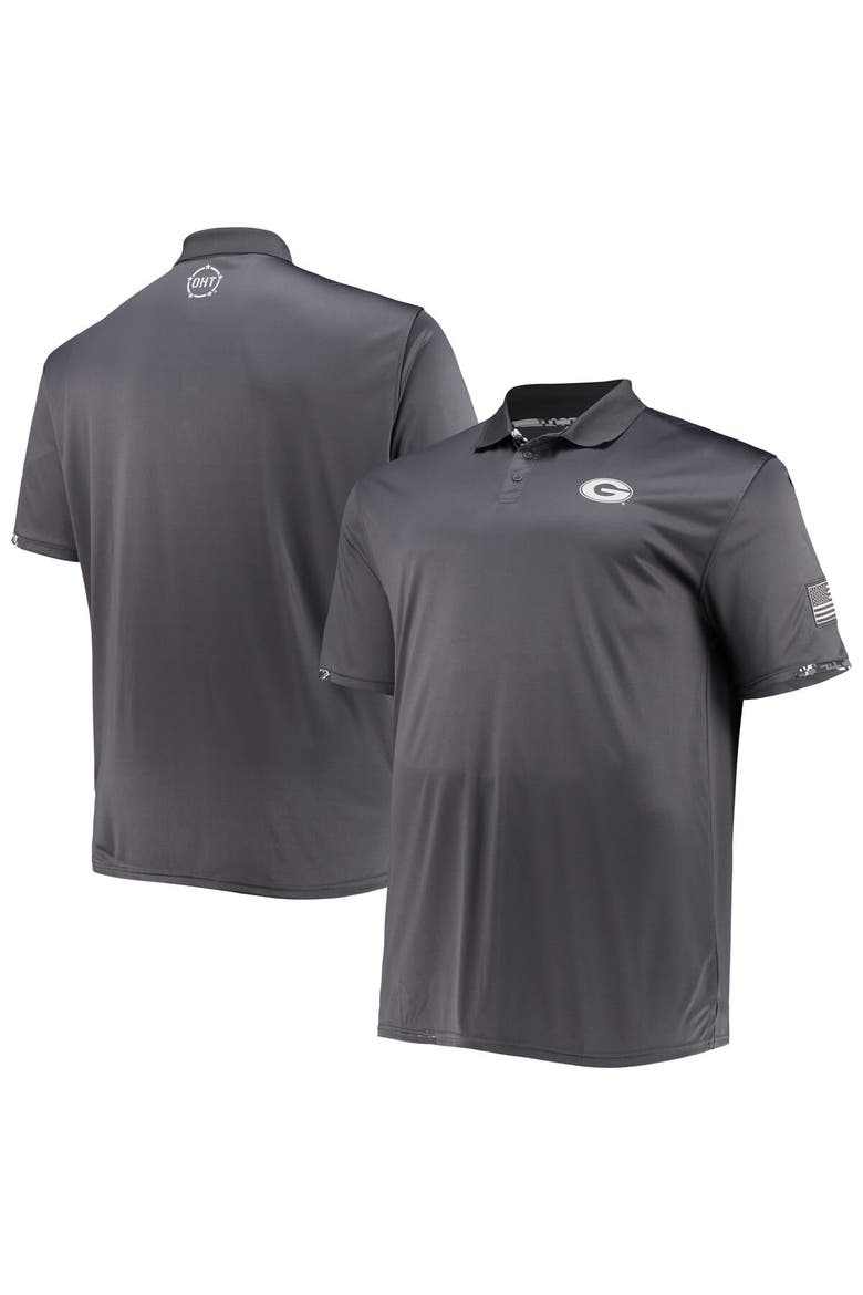 Men's Colosseum Charcoal Georgia Bulldogs Big & Tall OHT Military Appreciation Digital Camo Polo, Main, color, Charcoal