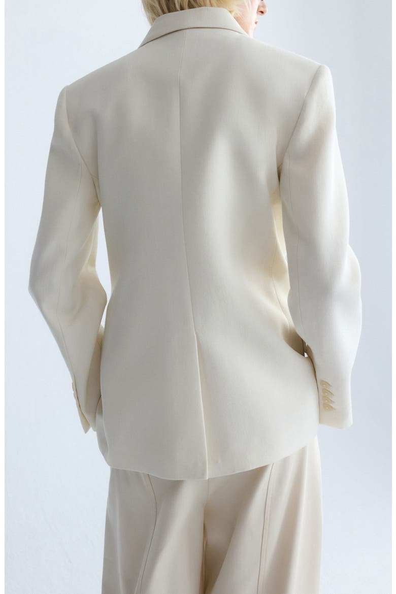 Double Breasted Wool Blend Blazer, Alternate, color, ECRU