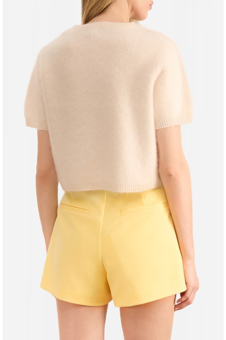 Eugeny Short Sleeve Cashmere Sweater, Alternate, color, MACADAMIA