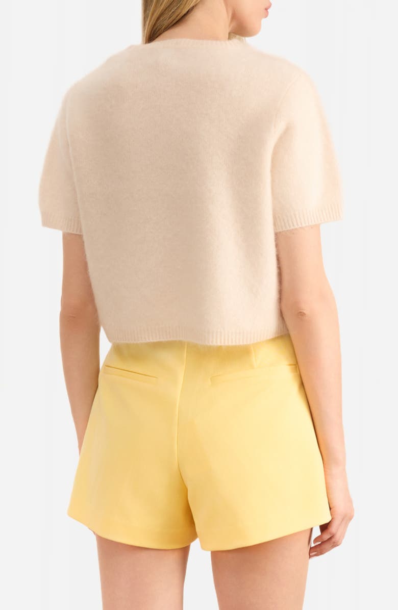 CAMI NYC Eugeny Short Sleeve Cashmere Sweater, Alternate, color, Macadamia