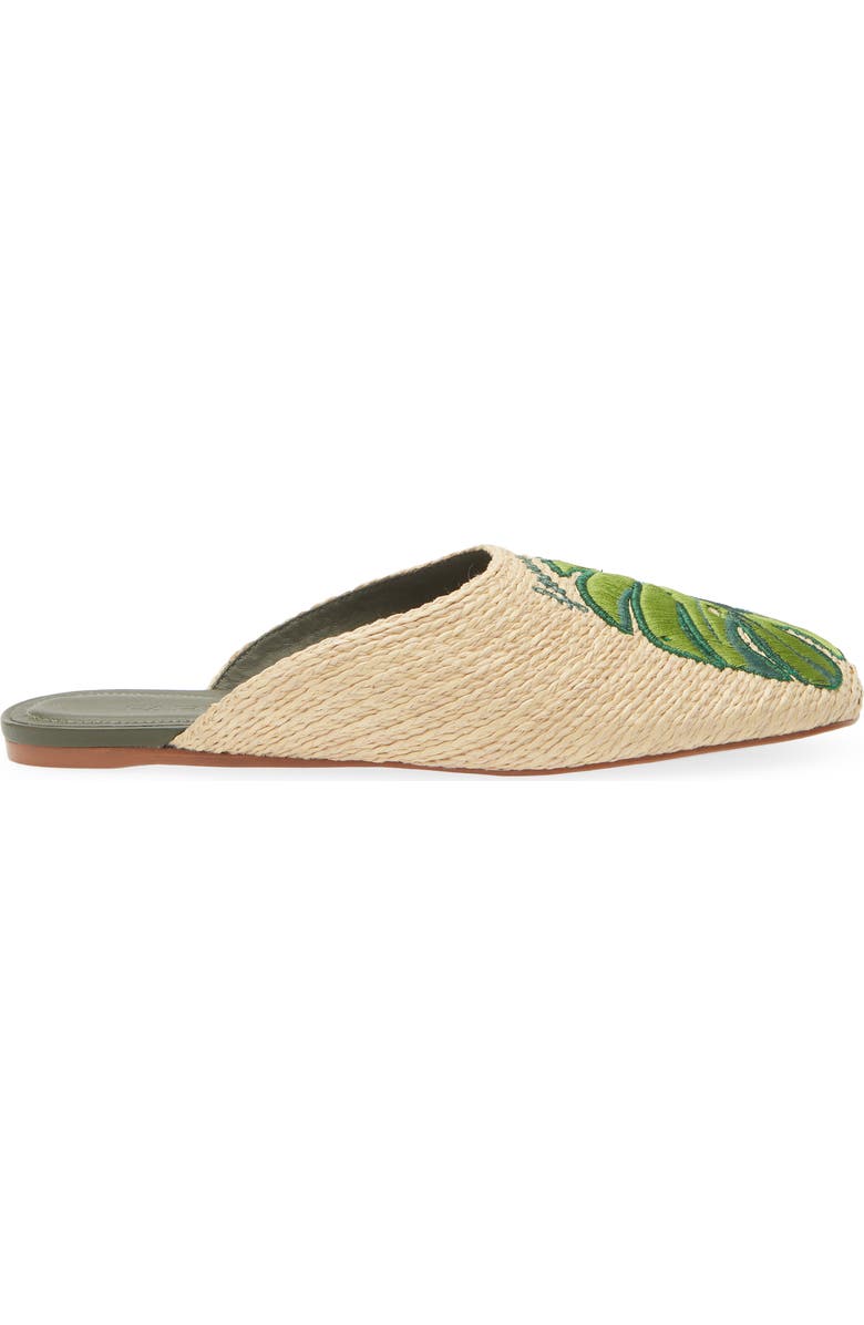 FARM Rio <p>Raffia Icons Flat Mule (Women) </p>, Alternate, color, Monstera Military