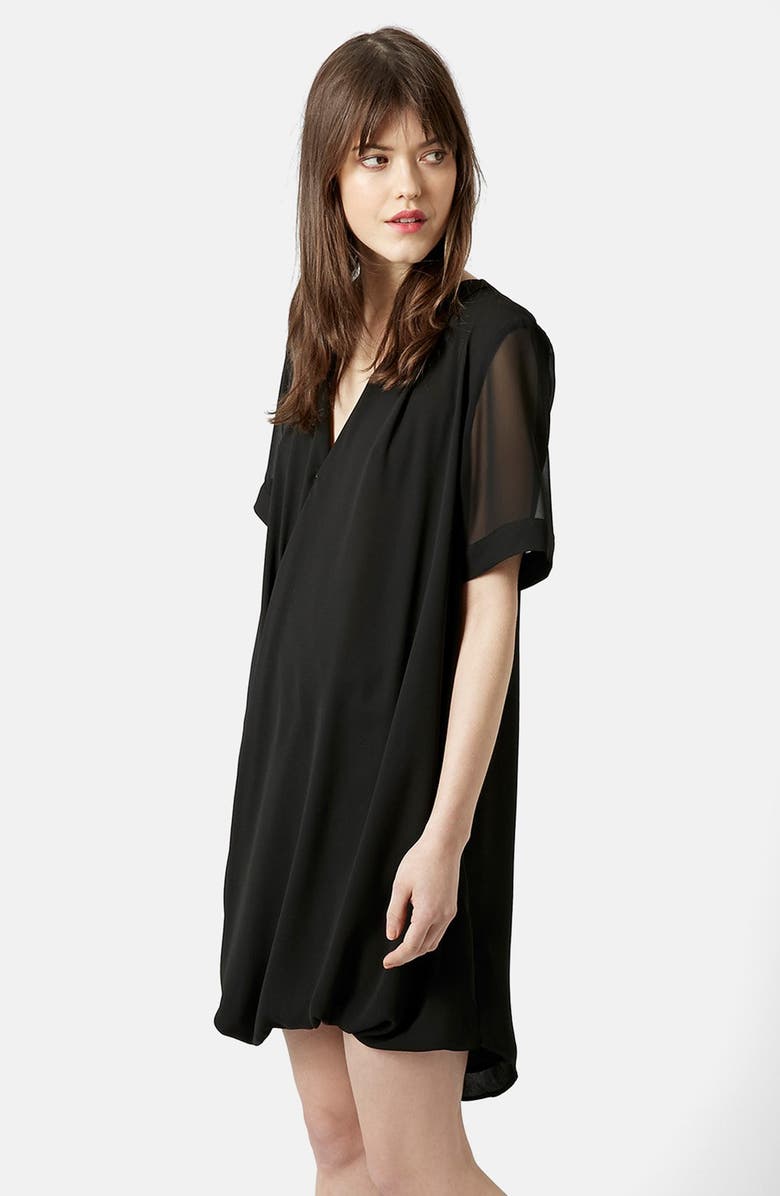 Topshop Drape Front Tunic Dress, Main, color, 