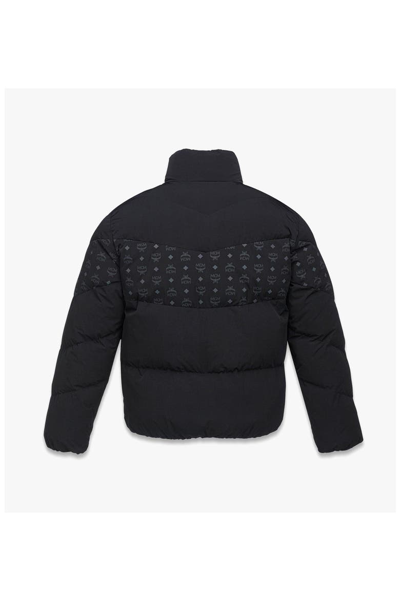 Monogram Print Puffer Jacket in ECONYL, Alternate, color, Black